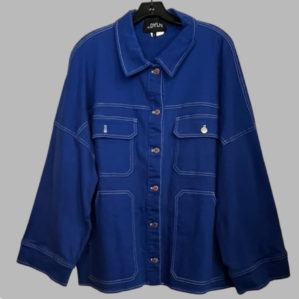 NWOT BY.DYLN Cooper Jacket in Cobalt, which features an oversized fit, Size S - Picture 8 of 12